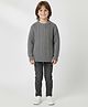 Kanvin Cotton Knit Full Sleeves Pullover Sweater with Cable Knit Design - Grey