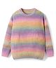 Kanvin Cotton Knit Full Sleeves Striped Pullover Sweater - Multicolor