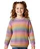 Kanvin Cotton Knit Full Sleeves Striped Pullover Sweater - Multicolor