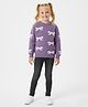 Kanvin Cotton Knit Full Sleeves Pullover Sweater with Bow Design - Lilac