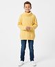Kanvin Cotton Knit Full Sleeves Turtle Neck Pullover Sweater with Cable Knit Design - Yellow