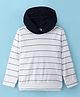 Rikidoos Full Sleeves Striped Hoodie - White