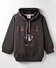 Rikidoos Full Sleeves Typography Printed Hoodie - Dark Grey