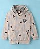 Rikidoos Full Sleeves Abstract Printed Hoodie - Grey