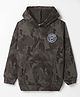 Rikidoos Full Sleeves Abstract Printed Hoodie - Olive Green