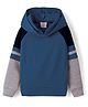 Rikidoos Full Raglan Sleeves Colour Blocked Hoodie - Navy Blue