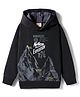 Rikidoos Full Sleeves Typography Printed Hoodie - Dark Grey