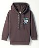 Rikidoos Full Sleeves Bike Embroidered Hoodie - Coffee