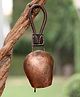 DULI Metal Wall Hanging Cowbell  with Leather Handle| Embossed Ganesha Cowbell 12x6 inch| Copper color Bell