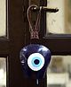 DULI Metal Wall Hanging Evil Eye Design Swiss CowBell 12x6 Inch | Main Door Hanging Wall Décor | Painted Blue Bell