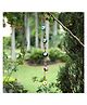 DULI Metal Colored Evil Eye Latkan Windchime 33 Inches | Metal Wall Hanging with Evil Eye Painted Hanging Golden Bells for Home Decoration