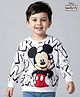 Babyhug Disney Terry Knit Drop Shoulder Full Sleeves Oversized Sweatshirt With Mickey Mouse Graphics - White
