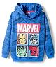 Pine Kids Marvel Terry Knit Full Sleeves Hooded Sweatshirt with Avengers Graphics - Blue