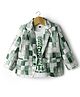 Radutu Full Sleeves Abstract Printed Blazer With Tee Set - Green & White