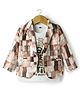 Radutu Full Sleeves Abstract Printed Blazer With Tee Set - Fawn & White