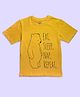 Be Awara Cotton Knit Half Sleeves Eat Sleep Repeat Text Printed Oversized Tee - Yellow