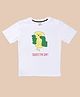 Be Awara Cotton Knit Half Sleeves Squeeze The Day Text Printed Oversized Tee - White