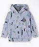 Rikidoos Full Sleeves Abstract Printed Hoodie - Light Blue