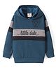 Rikidoos Full Sleeves Colour Blocked & Typography Printed Hoodie - Blue