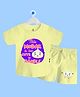 The Peppy Tend 100% Cotton Knit Ganesh Chaturthi Theme Half Sleeves This Modak Is Too Cute To Handle Text Printed Tee Shorts Set - Yellow