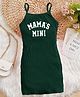 Bolly Lounge Cotton Blend Knit Sleveless Mamas Mini Text Printed Sundress - Green