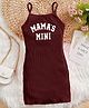 Bolly Lounge Cotton Blend Knit Sleveless Mamas Mini Text Printed Sundress - Maroon