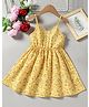 Bolly Lounge Cotton Blend Woven Sleeveless Floral Printed Dress - Yellow