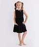 Bolly Lounge Cotton Blend Woven Sleeveless Solid Dress - Black