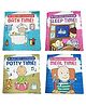 Baby's First Day Routine Soft Cloth Books - Set of 4 | Baby Cloth Books for Infants & Toddlers| Early Learning Toys & Gifts for Newborns - English