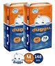 Duggu Baby Diaper Pants | Feather-Like Cotton Feel | Up to 10-Hour Absorption | Soft Elastic Waistband | Highly Absorbent | Medium | 7-12 KG | Pack of 2 - 148 Diapers