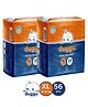 Duggu Baby Diaper Pants | Feather-Like Cotton Feel | Up to 10-Hour Absorption | Soft Elastic Waistband | Highly Absorbent | Extra Large | 12-17 KG | Pack of 2 - 56 Diapers