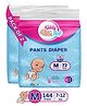 KiddySoft Baby Diaper Pants | Super Absorbent with Criss Cross Layer | Up to 12 Hours Protection | Softest Top Sheet | Comfortable Fit | Medium (7-12 KG) | Pack of 2 (144 Diapers )