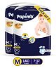 Papimo Baby Diaper Pants  | 12 Hours Absorption with Criss-Cross Technology | Cottony Soft & Breathable | Aloe Vera Infused | Wetness Indicator | Medium (7-10 KG) | Pack of 2 (140 Diapers)