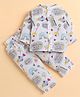 Polka Tots Cotton Woven Full Sleeves Welcome To The World Text Printed Jhabla & Coordinating Pant Set - Multi Colour