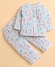Polka Tots Cotton Woven Full Sleeves Floral Printed Jhabla & Coordinating Pant Set - Multi Colour