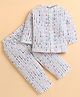 Polka Tots Cotton Woven Full Sleeves Arrows Printed Jhabla & Coordinating Pant Set - White