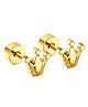Twisty Locks Crown Designed Earrings - Gold