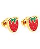Twisty Locks Strawberry Designed Earrings - Red