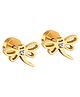 Twisty Locks Butterfly Shaped Stones Embellished Earrings - Gold