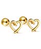 Twisty Locks Heart Knot Shaped Earrings - Golden