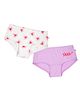 Plan B Cotton Knit Pack Of 2 Heart & Xoxo Text Printed Panties - Lavender & White