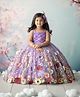 Li and Li Couture Woven Sleeveless Floral Applique Detailed Ball Gown - Lavender