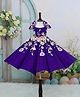 Li & Li Couture Organza Woven Sleeveless Floral Applique Detailed & Pearls Embellished Gown - Navy Blue