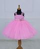 Li & Li Couture Satin Woven Sleeveless Floral Sequins Embellished Gown With Belt Set - Baby Pink