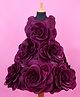 Li & Li Couture Woven Sleeveless 3D Rose Applique Detailed Dress - Plum Purple