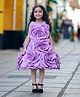 Li & Li Couture Woven Sleeveless 3D Rose Applique Detailed Dress - Lavender