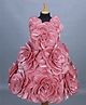 Li & Li Couture Woven Sleeveless 3D Rose Applique Detailed Dress - Salmon Pink