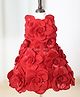 Li & Li Couture Woven Sleeveless 3D Rose Applique Detailed Dress - Red