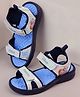 Kidsville Disney Frozen Featuring Anna & Elsa Designed Velcro Closure Sandals - Navy & Light Blue