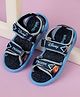 Kidsville Disney Frozen Featuring Elsa & Anna Designed Velcro Closure Sandals - Navy Blue